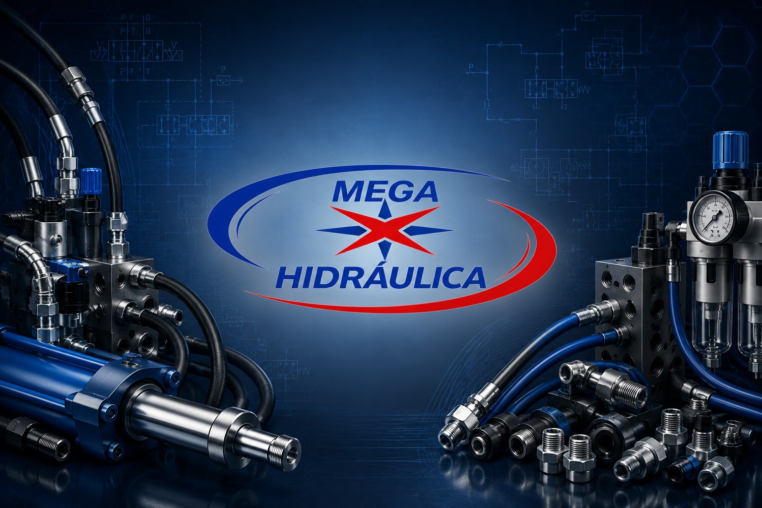 Mega Hidráulica com componentes hidráulicos